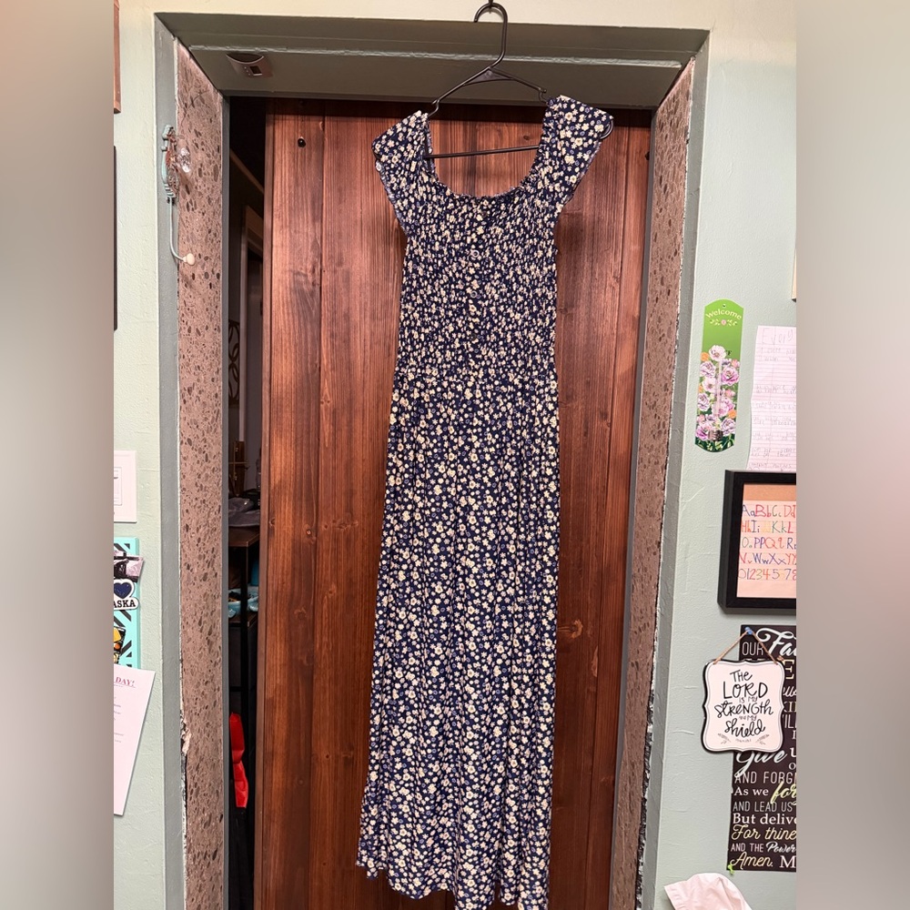 Floral Blue Maxi Dress